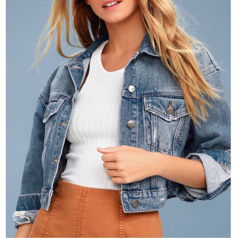 HWY Highway Jeans Cropped Jean Jacket Women’s Small Light/Medium Distressed Wash